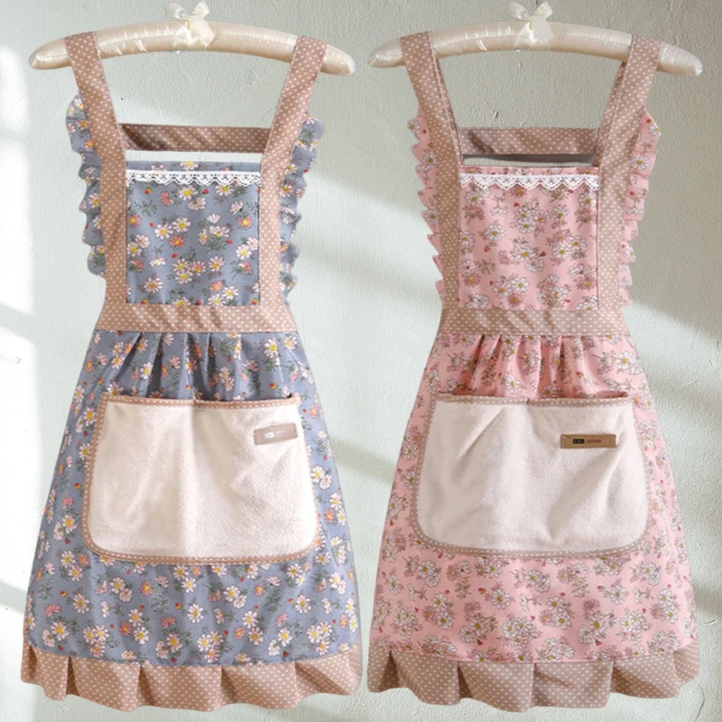 Modern floral everyday use kitchen apron