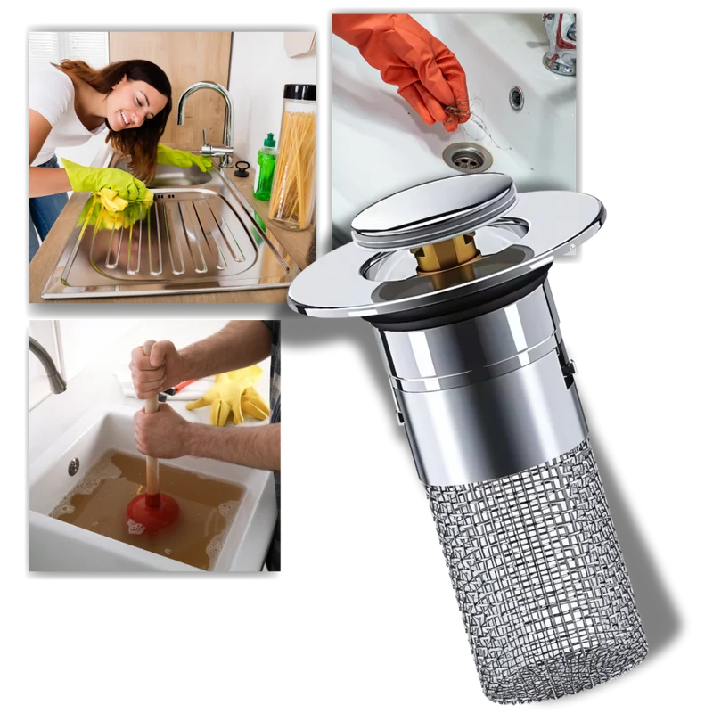 Pop-up Drain Stopper for Sink with Odor-Isolating Filter