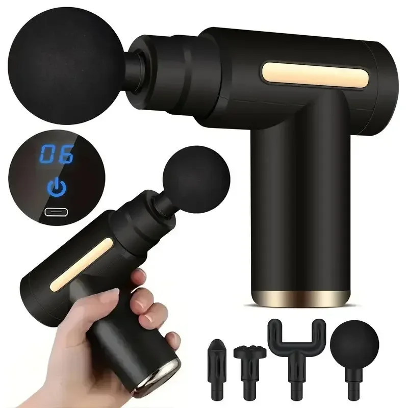 Portable USB Massage Gun with 4 Attachments