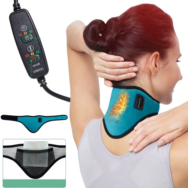 Electric Heated Neck Wrap with Temperature Control and USB, Warming Collar