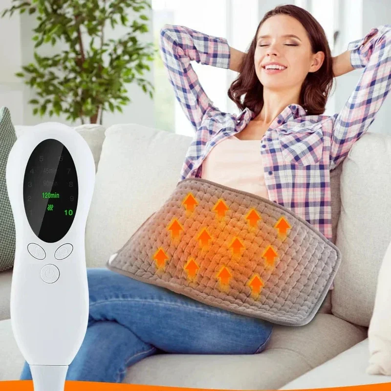 Electric Heating Pad Made of Soft Plush with Temperature Control and Timer