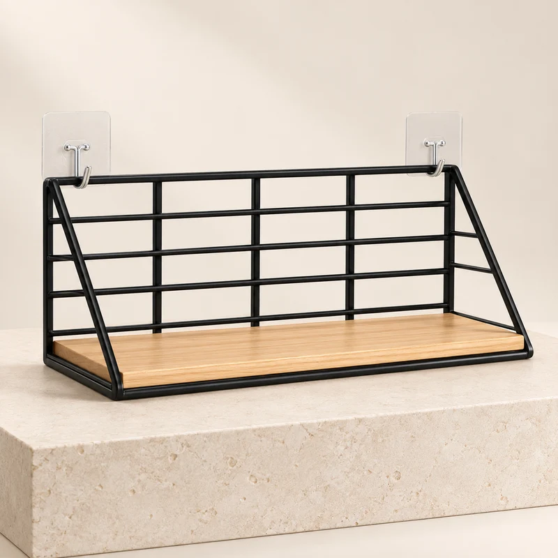 Étagère murale en bois pour épices