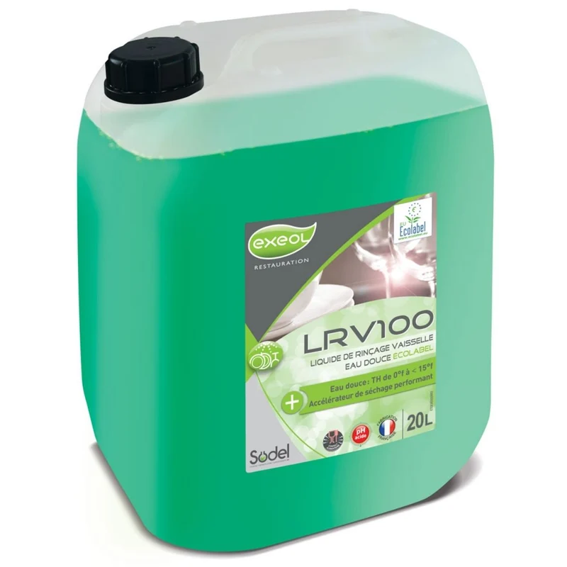 EXEOL LRV100 Liquide Rinçage Vaisselle Eau Douce Ecolabel