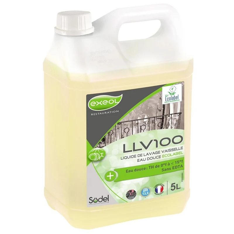 EXEOL LLV100 Liquide Lavage Vaisselle Eau Douce Ecolabel