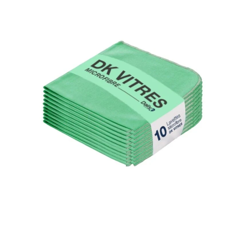 DAILYK Lavette microfibre vitres 38 x 38 cm verte