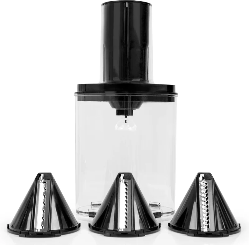 Duronic HBS35 Spiraliseur Coupe légumes compatible avec Mixeur plongeant HB35B ou HB35C de Duronic | Découpe les légumes et fruits en spirales épaisses moyennes ou fines | 3 cônes lames disponibles