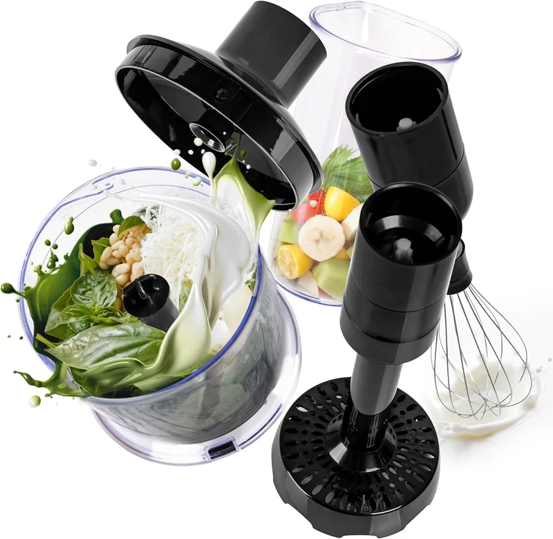 Duronic HBA35 Accessoires pour Mixeur plongeant HB35B ou HB35C de Duronic | Fouet Hachoir Presse-Purée | Découper Mixer Hacher Fouetter les Ingrédients | Idéal pour Pâtisserie Purée Légumes Fruits