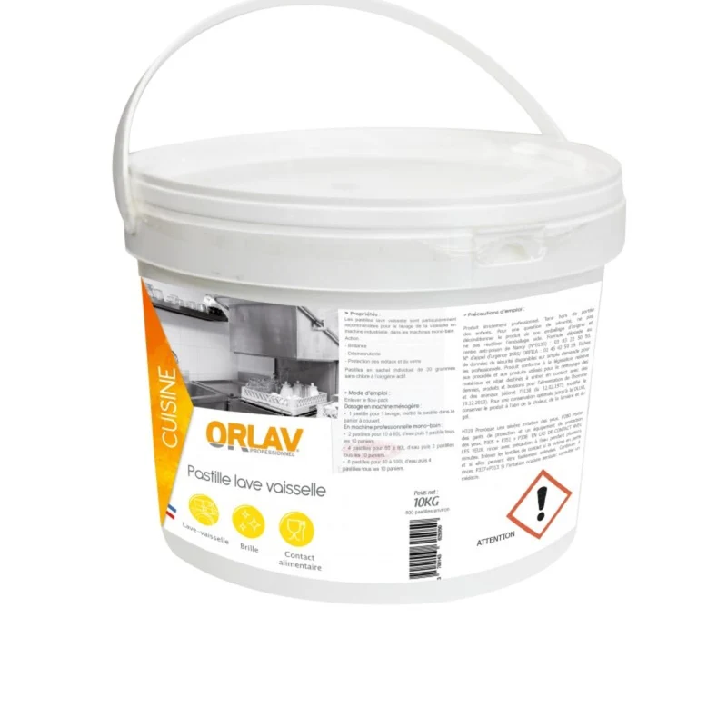 ORLAV Pastille lave-vaisselle professionnelle - Seau 5Kg