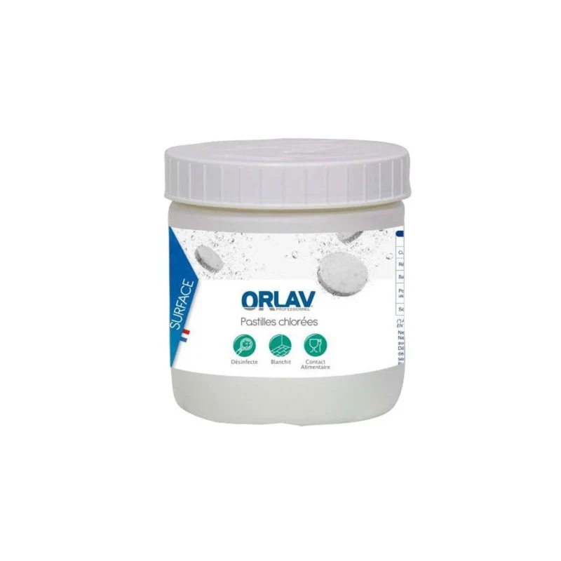ORLAV Pastilles désinfectantes chlorées effervescente