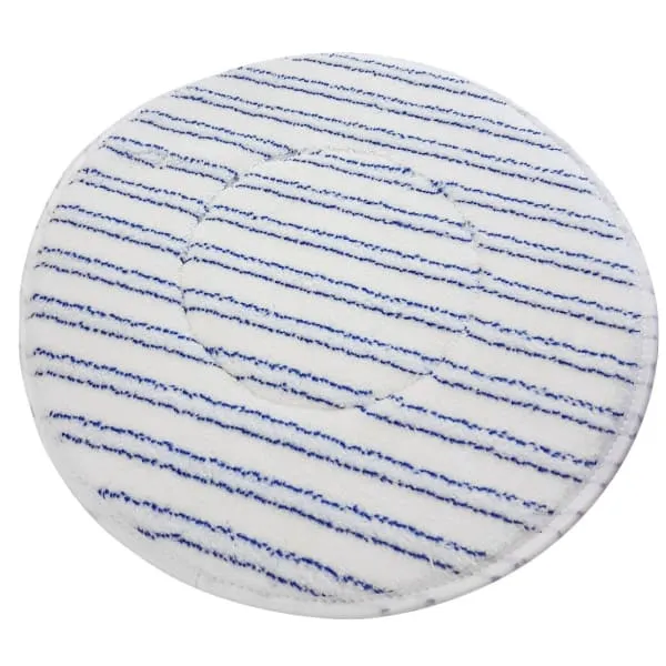 Disque monobrosse pour moquette microfibre blanc rayé bleu 17'' diamètre 432MM
