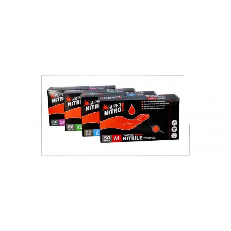 VANZEEBROECK SUPER NITRO – Gants nitrile orange non poudrés x50