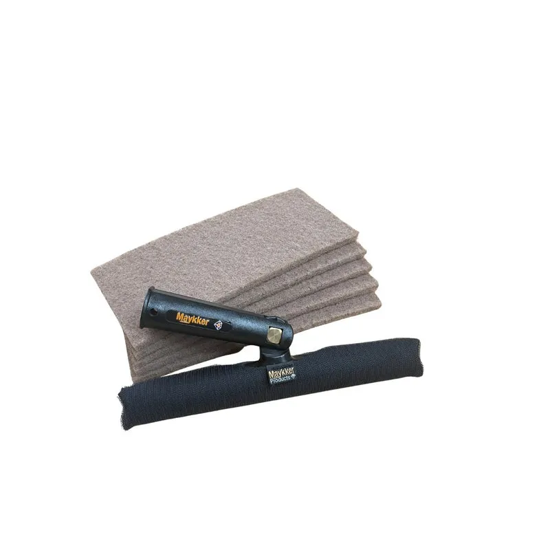 MAYKKER Scrubber Set – Support + pad en noyer pour mouilleur vitres