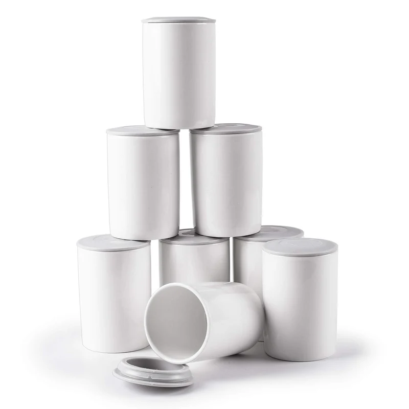 Duronic P8YM2 8 Pots en céramique de 125 ml Compatible avec Yaourtières YM1 et YM2 de Duronic Couvercle hermétique P1YM1 Large pot de 1500 ml également disponible