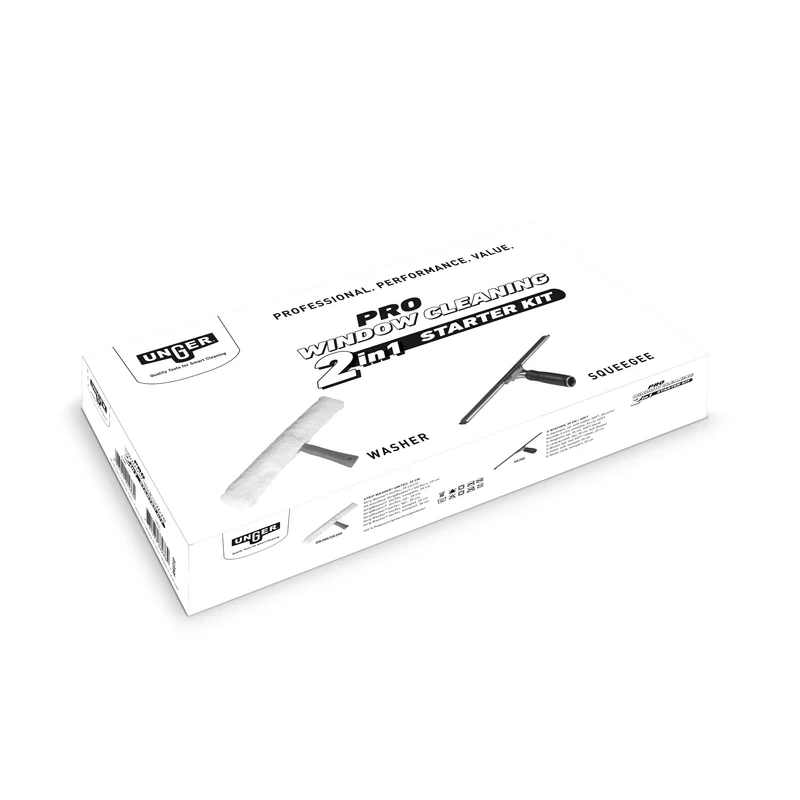 UNGER Kit de démarrage pour nettoyage des vitres Pro 2in1 avec raclette et mouilleur