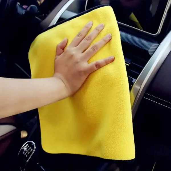Microfibre double face noire et jaune