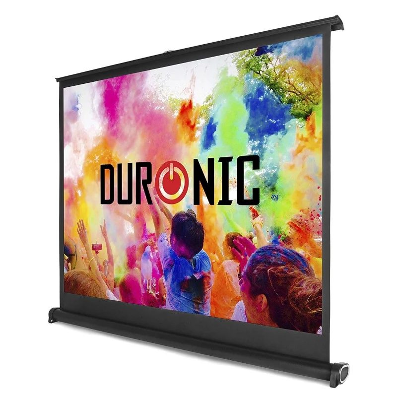 Duronic DPS50 4/3 Ecran de Projection TV et Home Cinema pour Bureau de 50 Pouces 127 cm 102 x 76 cm Toile pour vidéoprojecteur Solution Alternative au Trépied Gain +1 idéal pour 3D 8K 4K 1080P