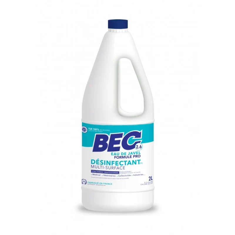 BEC Javel liquide 2,6% Formule Pro - Bidon 2L